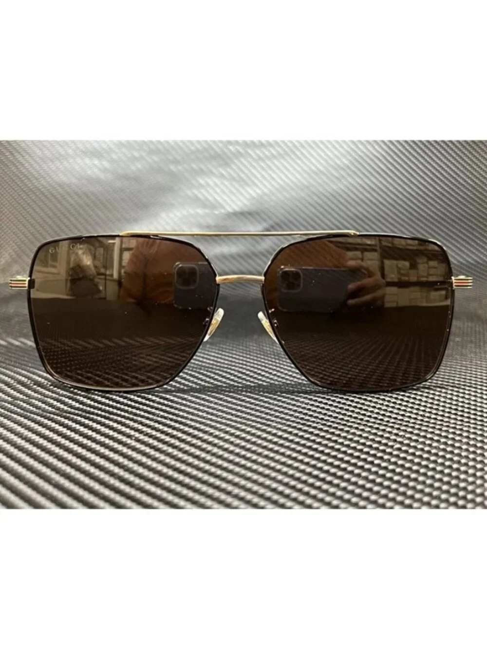 New Gucci Men  Gold Sunglasses  61- 14- 150